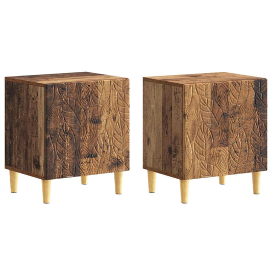 Bedside Table 2 pcs Old Wood 43 x 34.5 x 50 cm Engineered Wood Bedside Table 2 pcs Old Wood 43 x 34.5 x 50 cm Engineered Wood