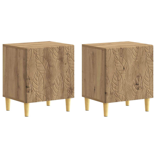 Bedside Table 2 pcs Artisan Oak 43 x 34.5 x 50 cm Bedside Table 2 pcs Artisan Oak 43 x 34.5 x 50 cm