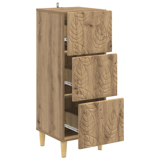 Drawer Cabinet Artisan Oak 33 x 34.5 x 90 cm Engineered Wood Drawer Cabinet Artisan Oak 33 x 34.5 x 90 cm Engineered Wood
