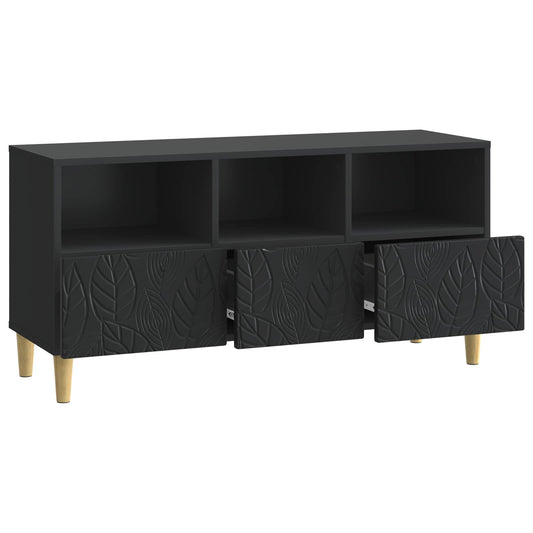 TV Cabinet 102 x 34.5 x 50 cm Black Engineered Wood TV Cabinet 102 x 34.5 x 50 cm Black Engineered Wood