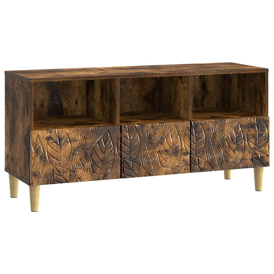 TV Cabinet 102 x 34.5 x 50 cm Smoked Oak Engineered Wood TV Cabinet 102 x 34.5 x 50 cm Smoked Oak Engineered Wood