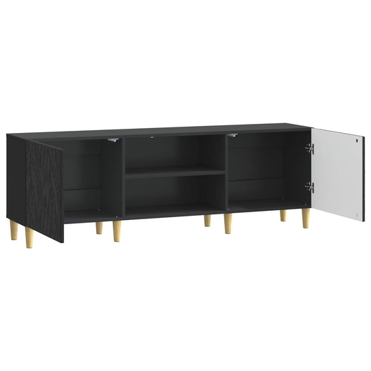 TV Cabinet 150 x 31 x 50 cm Black Engineered Wood TV Cabinet 150 x 31 x 50 cm Black Engineered Wood