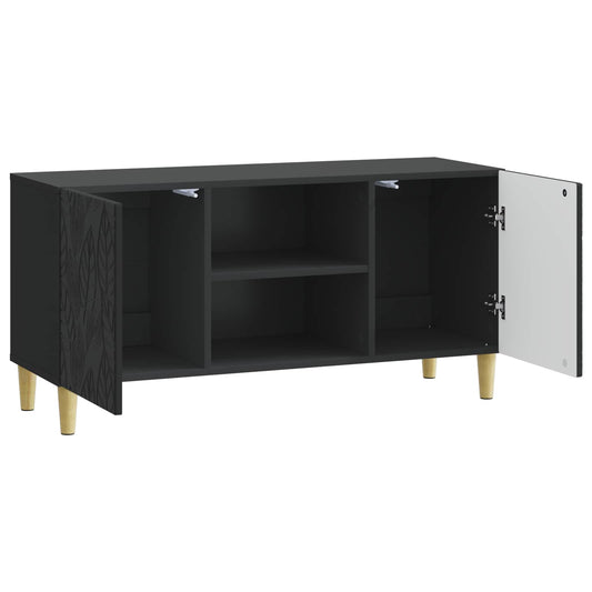 TV Cabinet 102 x 34.5 x 50 cm Black Engineered Wood TV Cabinet 102 x 34.5 x 50 cm Black Engineered Wood