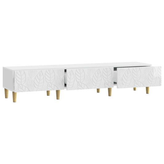 TV Cabinet 147 x 34.5 x 30 cm High Gloss White Engineered Wood TV Cabinet 147 x 34.5 x 30 cm High Gloss White Engineered Wood