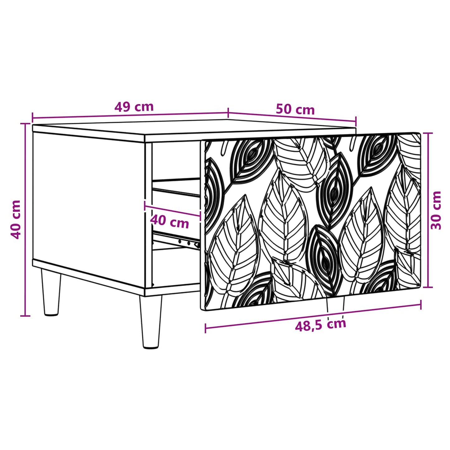 Coffee Table Grey Sonoma 50 x 49 x 40 cm Engineered Wood