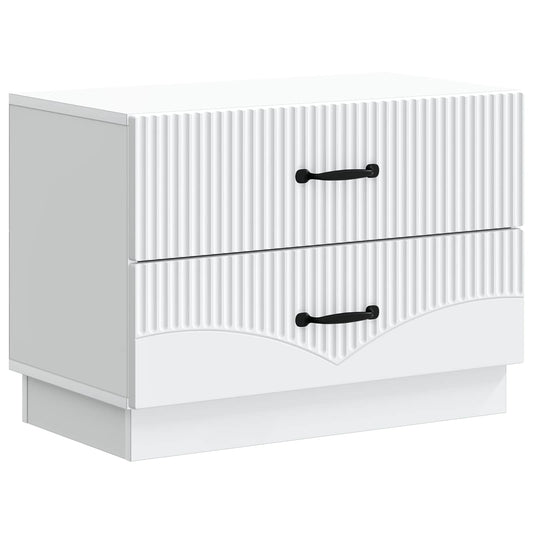 Bedside Cabinet White 62 x 34.5 x 44.5 cm Engineered Wood Bedside Cabinet White 62 x 34.5 x 44.5 cm Engineered Wood