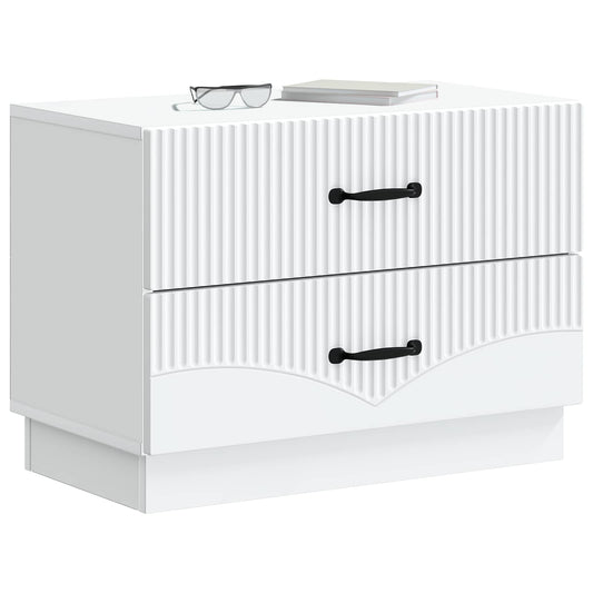 Bedside Cabinet White 62 x 34.5 x 44.5 cm Engineered Wood Bedside Cabinet White 62 x 34.5 x 44.5 cm Engineered Wood