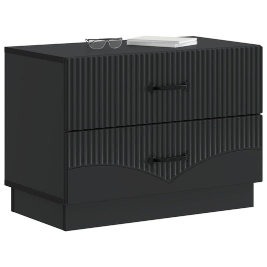 Bedside Cabinet Black 62 x 34.5 x 44.5 cm Engineered Wood Bedside Cabinet Black 62 x 34.5 x 44.5 cm Engineered Wood