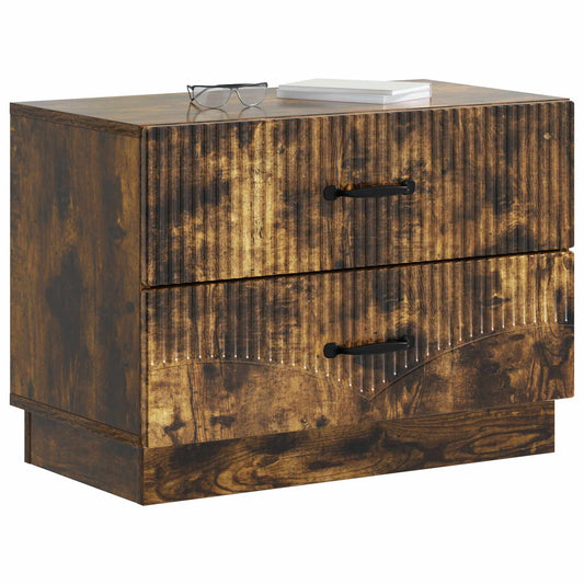 Bedside Cabinet Smoked Oak 62 x 34.5 x 44.5 cm Engineered Wood Bedside Cabinet Smoked Oak 62 x 34.5 x 44.5 cm Engineered Wood