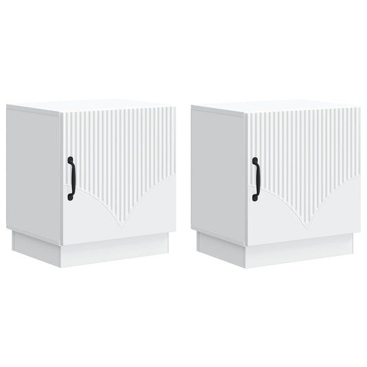 Bedside Table 2 pcs White 43 x 34.5 x 47 cm Engineered Wood Bedside Table 2 pcs White 43 x 34.5 x 47 cm Engineered Wood