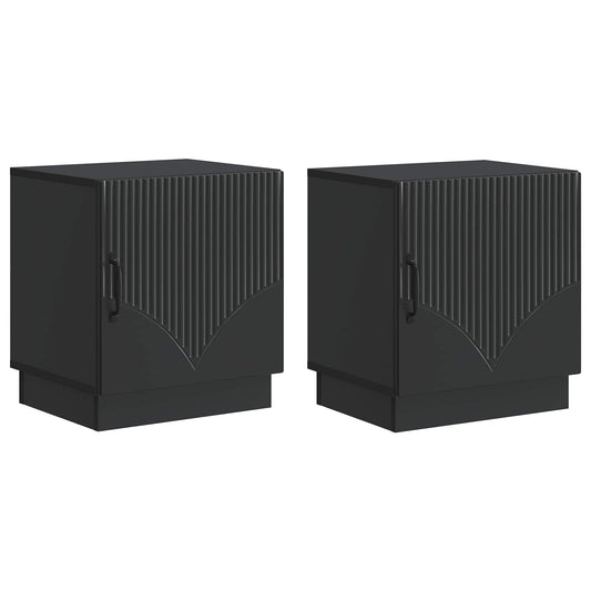 Bedside Table 2 pcs Black 43 x 34.5 x 47 cm Engineered Wood Bedside Table 2 pcs Black 43 x 34.5 x 47 cm Engineered Wood