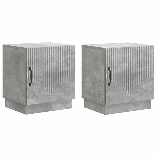 Bedside Table 2 pcs Concerte Grey 43 x 34.5 x 47 cm Bedside Table 2 pcs Concerte Grey 43 x 34.5 x 47 cm