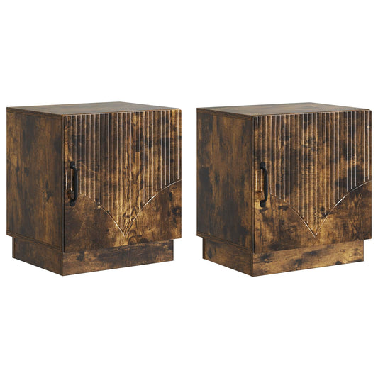 Bedside Table 2 pcs Smoked Oak 43 x 34.5 x 47 cm Bedside Table 2 pcs Smoked Oak 43 x 34.5 x 47 cm
