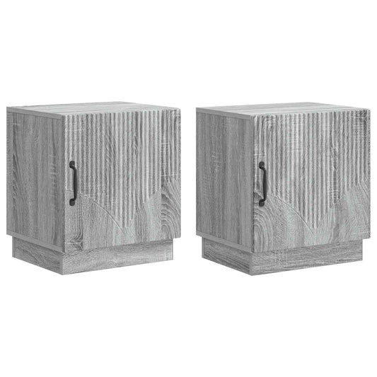 Bedside Table 2 pcs Grey Sonoma 43 x 34.5 x 47 cm Bedside Table 2 pcs Grey Sonoma 43 x 34.5 x 47 cm