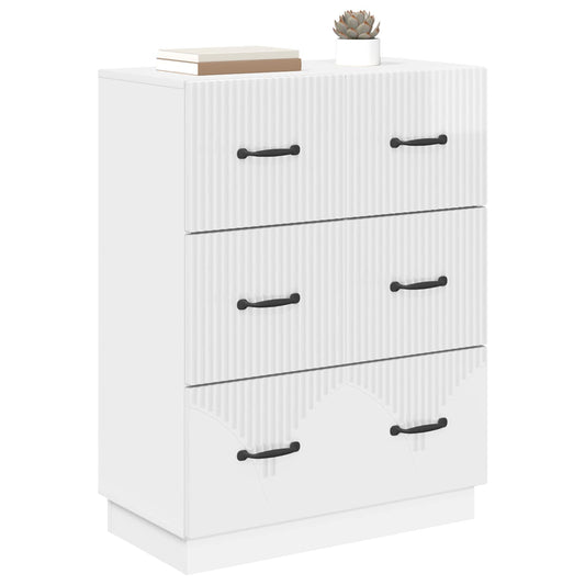 Drawer Cabinet High Gloss White 66 x 34.5 x 87 cm Drawer Cabinet High Gloss White 66 x 34.5 x 87 cm