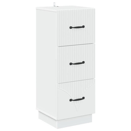 Drawer Cabinet White 33 x 34.5 x 87 cm Engineered Wood Drawer Cabinet White 33 x 34.5 x 87 cm Engineered Wood