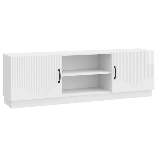 TV Cabinet High Gloss White 150 x 31 x 47 cm Engineered Wood TV Cabinet High Gloss White 150 x 31 x 47 cm Engineered Wood