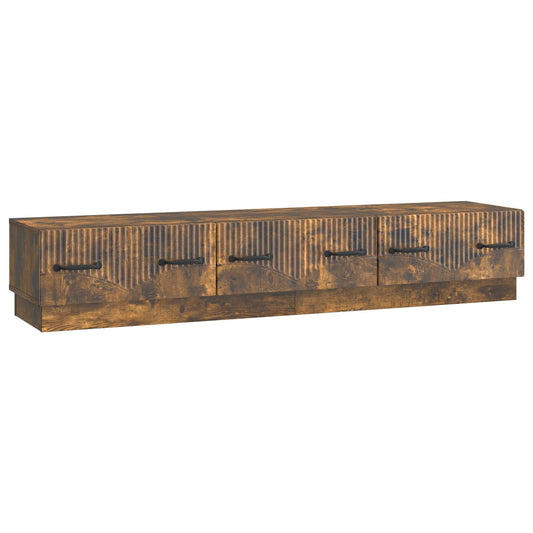 TV Cabinet Smoked Oak 147 x 34.5 x 27 cm Engineered Wood TV Cabinet Smoked Oak 147 x 34.5 x 27 cm Engineered Wood