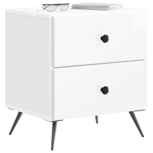 Bedside Cabinet High Gloss White 43 x 34.5 x 47.5 cm Bedside Cabinet High Gloss White 43 x 34.5 x 47.5 cm