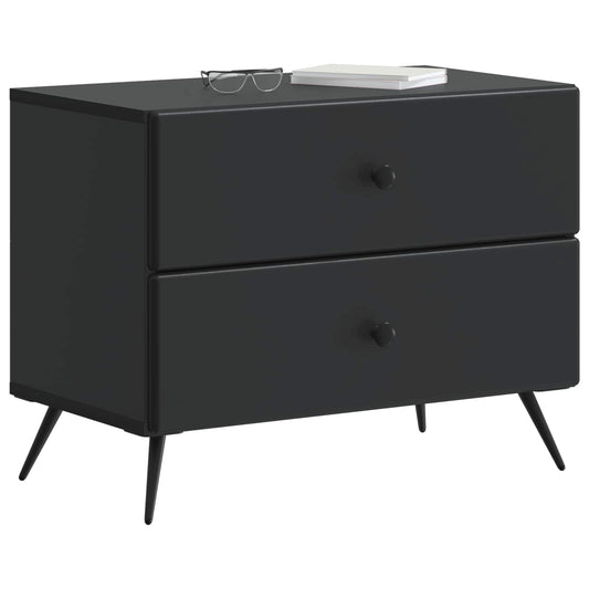 Bedside Cabinet Black 62 x 34.5 x 47.5 cm Engineered Wood Bedside Cabinet Black 62 x 34.5 x 47.5 cm Engineered Wood
