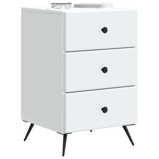 Bedside Cabinet White 43 x 41 x 66.5 cm Engineered Wood Bedside Cabinet White 43 x 41 x 66.5 cm Engineered Wood