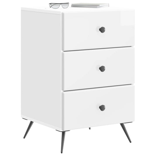 Bedside Cabinet with Drawer High Gloss White 43 x 41 x 66.5 cm Bedside Cabinet with Drawer High Gloss White 43 x 41 x 66.5 cm