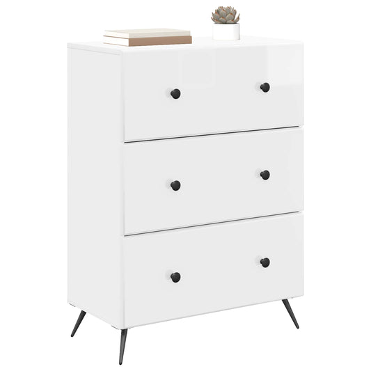 Drawer Cabinet High Gloss White 66 x 34.5 x 90 cm Drawer Cabinet High Gloss White 66 x 34.5 x 90 cm