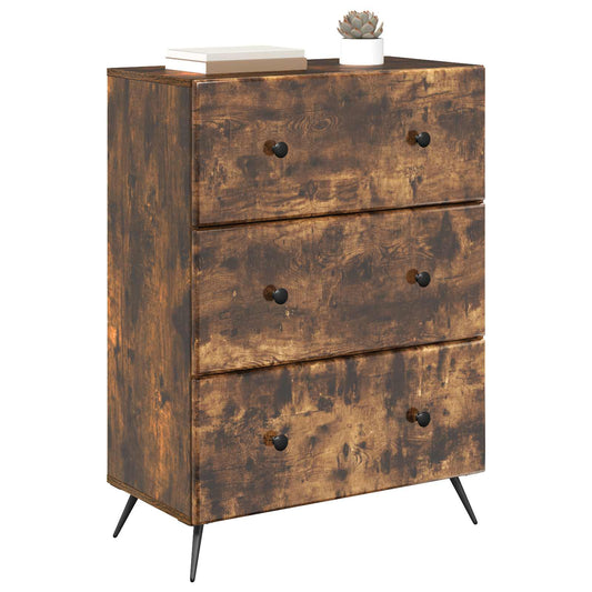 Drawer Cabinet Smoked Oak 66 x 34.5 x 90 cm Engineered Wood Drawer Cabinet Smoked Oak 66 x 34.5 x 90 cm Engineered Wood