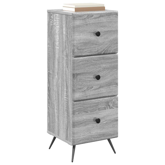 Drawer Cabinet Grey Sonoma 33 x 34.5 x 90 cm Engineered Wood Drawer Cabinet Grey Sonoma 33 x 34.5 x 90 cm Engineered Wood