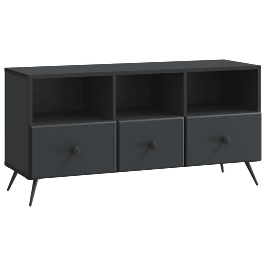 TV Cabinet with Drawer Black 102 x 34.5 x 50 cm Engineered Wood TV Cabinet with Drawer Black 102 x 34.5 x 50 cm Engineered Wood