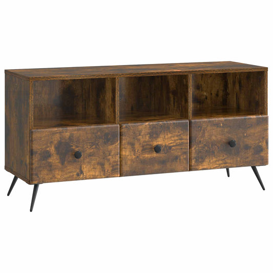 TV Cabinet Smoked Oak 102 x 34.5 x 50 cm Engineered Wood TV Cabinet Smoked Oak 102 x 34.5 x 50 cm Engineered Wood