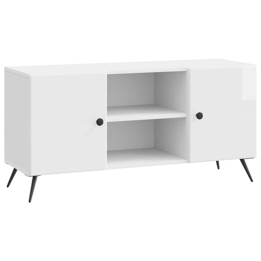 TV Cabinet High Gloss White 102 x 34.5 x 50 cm Engineered Wood TV Cabinet High Gloss White 102 x 34.5 x 50 cm Engineered Wood