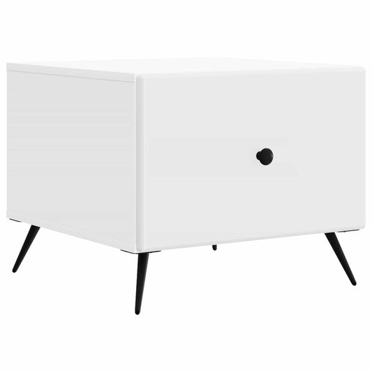 Coffee Table with Drawer White 49 x 50 x 40 cm Engineered Wood Coffee Table with Drawer White 49 x 50 x 40 cm Engineered Wood