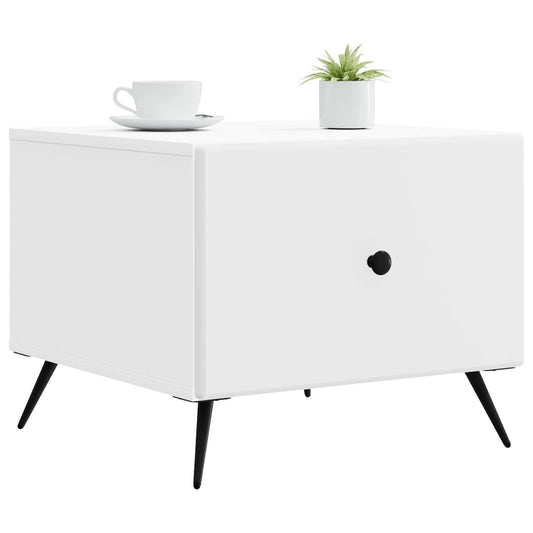 Coffee Table with Drawer White 49 x 50 x 40 cm Engineered Wood Coffee Table with Drawer White 49 x 50 x 40 cm Engineered Wood
