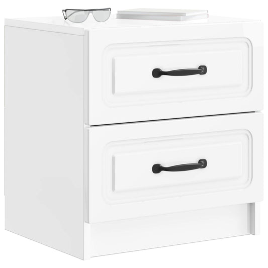 Bedside Cabinet 2 pcs High Gloss White 43 x 34.5 x 44.5 cm Bedside Cabinet 2 pcs High Gloss White 43 x 34.5 x 44.5 cm