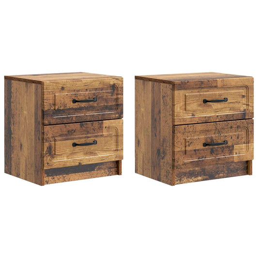 Bedside Cabinet 2 pcs Old Wood 43 x 34.5 x 44.5 cm Bedside Cabinet 2 pcs Old Wood 43 x 34.5 x 44.5 cm