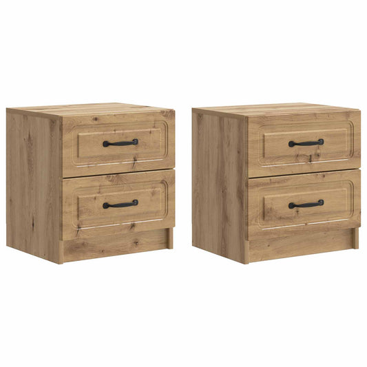 Bedside Cabinet 2 pcs Artisan Oak 43 x 34.5 x 44.5 cm Bedside Cabinet 2 pcs Artisan Oak 43 x 34.5 x 44.5 cm