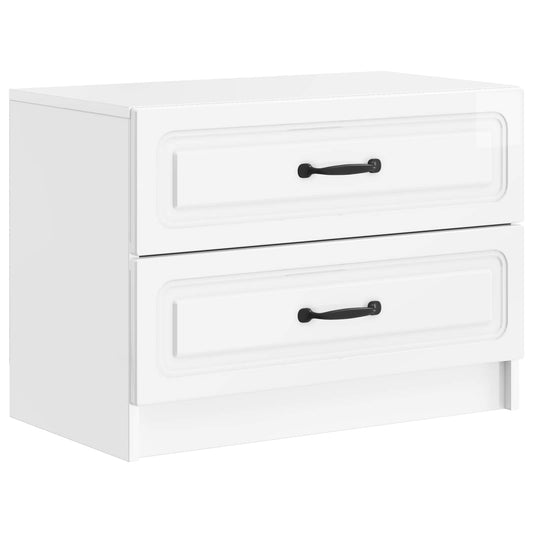 Bedside Cabinet High Gloss White 62 x 34.5 x 44.5 cm Bedside Cabinet High Gloss White 62 x 34.5 x 44.5 cm