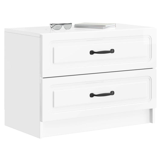 Bedside Cabinet High Gloss White 62 x 34.5 x 44.5 cm Bedside Cabinet High Gloss White 62 x 34.5 x 44.5 cm