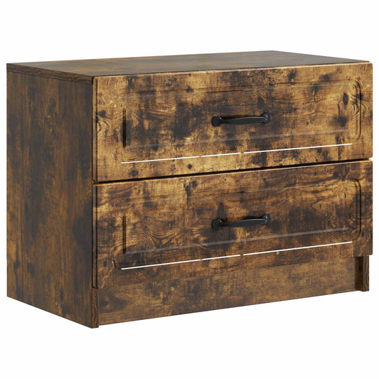 Bedside Cabinet Smoked Oak 62 x 34.5 x 44.5 cm Engineered Wood Bedside Cabinet Smoked Oak 62 x 34.5 x 44.5 cm Engineered Wood