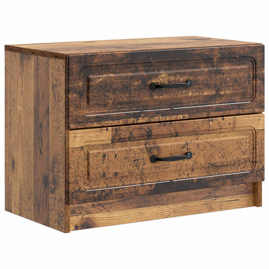 Bedside Cabinet Old Wood 62 x 34.5 x 44.5 cm Engineered Wood Bedside Cabinet Old Wood 62 x 34.5 x 44.5 cm Engineered Wood