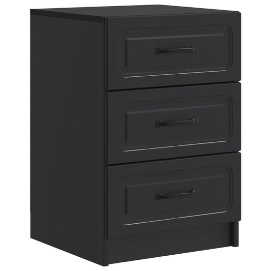 Bedside Cabinet Black 43 x 41 x 63.5 cm Engineered Wood Bedside Cabinet Black 43 x 41 x 63.5 cm Engineered Wood