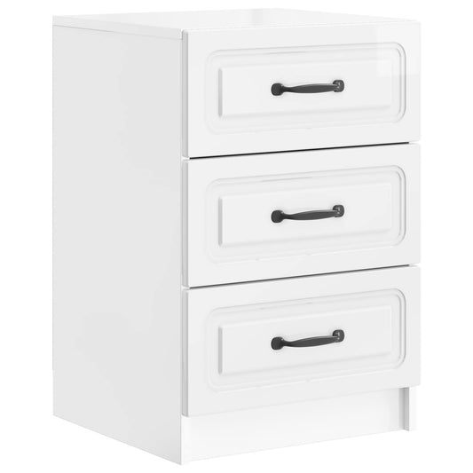Bedside Cabinet High Gloss White 43 x 41 x 63.5 cm Bedside Cabinet High Gloss White 43 x 41 x 63.5 cm