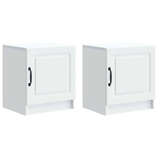 Bedside Cabinet 2 pcs White 43 x 34.5 x 47 cm Engineered Wood Bedside Cabinet 2 pcs White 43 x 34.5 x 47 cm Engineered Wood