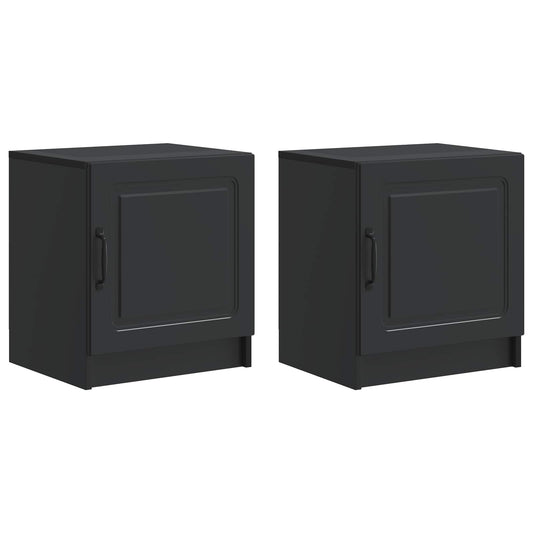 Bedside Cabinet 2 pcs Black 43 x 34.5 x 47 cm Engineered Wood Bedside Cabinet 2 pcs Black 43 x 34.5 x 47 cm Engineered Wood