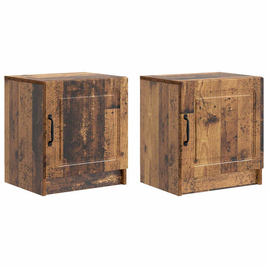Bedside Cabinet 2 pcs Old Wood 43 x 34.5 x 47 cm Bedside Cabinet 2 pcs Old Wood 43 x 34.5 x 47 cm