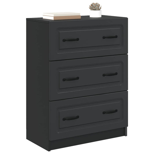 Drawer Cabinet Black 66 x 34.5 x 87 cm Engineered Wood Drawer Cabinet Black 66 x 34.5 x 87 cm Engineered Wood