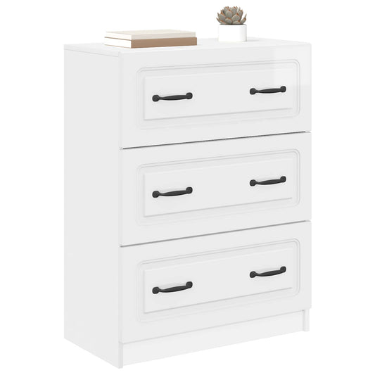 Drawer Cabinet High Gloss White 66 x 34.5 x 87 cm Drawer Cabinet High Gloss White 66 x 34.5 x 87 cm