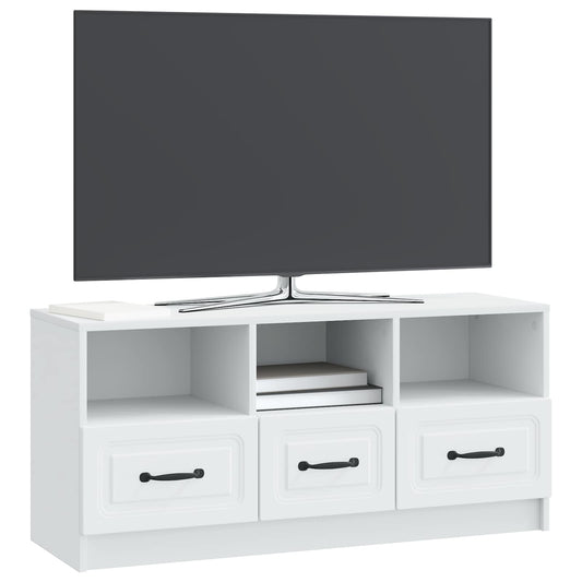 TV Cabinet with Drawer White 102 x 34.5 x 47 cm Engineered Wood TV Cabinet with Drawer White 102 x 34.5 x 47 cm Engineered Wood