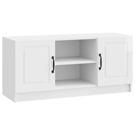 TV Cabinet High Gloss White 102 x 34.5 x 47 cm Engineered Wood TV Cabinet High Gloss White 102 x 34.5 x 47 cm Engineered Wood
